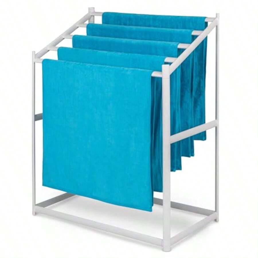 Toallero moderno de la , elija su color - Estante de secado para 5 toallas de playa de PVC para uso interior y exterior - Blanco - Ver 1