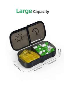 2 Times/Day Pill Organizer, AM PM 7 Day Pill Organizer, 2 Times/Day 7 Day Pill Organizer, 7 Day Travel Pill Organizer, Medication Vitamin Fish Oil Supplement Organizer - one-size - View 8