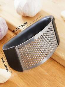 1 Prensa de ajo de acero inoxidable, molinillo profesional de ajo y jengibre con mango ergonómico, a prueba de óxido, herramienta de molienda multiusos para verduras, frutas y especias, máquina para salsa de ajo, ajo, jengibre, cebolla, chile, nuez moscada, utensilios de cocina - Multicolor - Ver 8