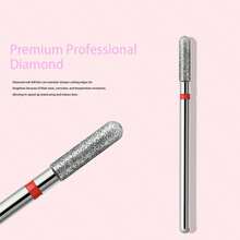 10pcs Round Barrel Cuticle Drill Bits, Carbide Diamond Nail Bits For Dead Skin Removal & Nail Shaping, 3/32'' Two Way Rotate, Professional Manicure Pedicure Salon Tools(2.5mm Round Bit, Fine-F) - Multicolor - View 2