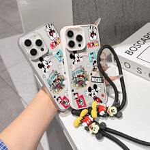 This Disney Mickey Mouse Lanyard Phone Case Is Fully Covered In TPU Material, Features Strong Magnetic Closure, Is Shockproof And Lightweight, And Is Compatible With IPhone17/16/11/13/15/15 Plus/15 Pro/15 Pro Max/12/14 Pro Max/11 Pro Max/12 Pro/12 Pro Max/13. This Phone Case Is A Popular Birthday Gift Or Business Gift Choice; It Is Durable, Stain- And Fingerprint Resistant, And Suitable For Both Men And Women. The Set Also Includes A Mickey Mouse Phone Case And A Mickey Mouse Plush Bracelet, Making It A Perfect Gift For Friends And Family. This Stylish Phone Case Is Fun, Lightweight, And Durable. IPhone17 Pro Max Phone Case, Minnie Mouse Phone Case. - 粉色 - 查看 4