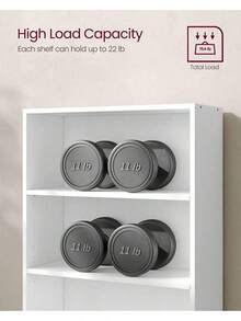 VASAGLE Bookshelf, 6-Tier Bookcase, Book Shelf Furniture, Open Storage Shelves, Room Decor, For Living Room, Home Office, Dinning Room,  9.4 X 23.6 X 63.3 Inches, Cloud White - 白色 - 查看 7