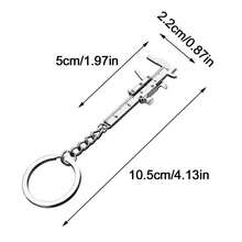 Silver Fashion Mini Vernier Caliper Keychain, Zinc Alloy 3D Moving Precision Micro Pocket Vernier Caliper Key Ring, Car Key Fob, Caliper Size Measurement - Vernier Caliper Keychain - View 3