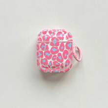 Simple Tetragonum Pink Blue Leopard Print Irregular Pattern Transparent Glossy Surface Earphones Cover Case For AirPods 1 2 3 4 Pro Pro2 Pro3 - Clear - View 10