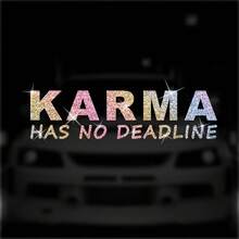 1 pieza Pegatina dorada vibrante con la frase "Karma Cycle Endless". Esta calcomanía de vinilo brillante y creativa es adecuada para aplicar en automóviles, camiones, motocicletas y computadoras portátiles. - A - Ver 7