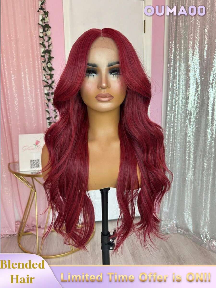 13x4蕾丝前假发，真人混纺发丝，预先拔毛；200密度高清水波纹蕾丝前假发，真人混纺发丝；前额假发；真人混纺发丝假发；女士无胶假发；真人混纺发丝，预先拔毛