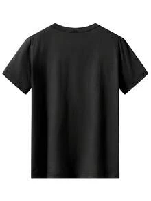 Disney 1pc Teen Boys Minimalist Mickey Mouse Outline Print Short Sleeve Tshirt Boys Clothes Kids Clothes Boys Shirts Summer - Black - View 3