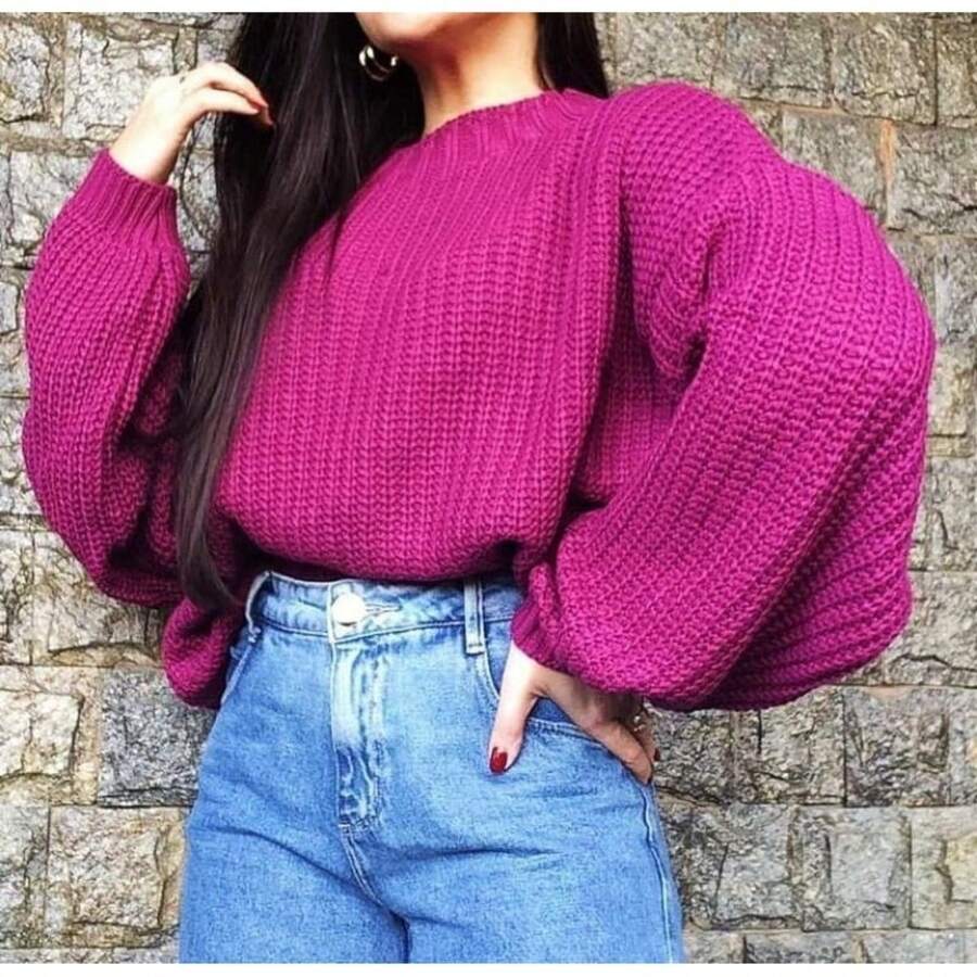 Women's Knitted Sweater - Rosa Roja - Ver 1