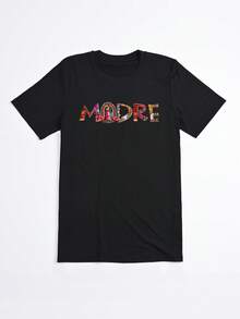 Camiseta Negra con Estampado de Modre para Mujer Verano Casual - Negro - Ver 2