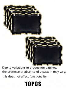 10pcs 9"X13" Gold Rimmed Elegant Rectangular Paper Plates, With Gold Rim Borders, Suitable For Dessert Displays, Parties, Birthday Gatherings, Weddings, Picnics, Elegant Design, Paper Material - Multicolor - View 14