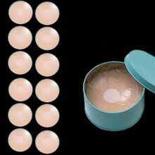 2/6/12pcs Reusable Women Nipple Covers, Silicone Adhesive Invisible Pasties With Travel Case - Multicolor - View 13