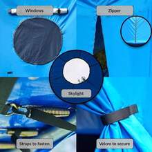 Tent, Waterproof Oxford Cloth Trampoline Cover, Trampoline Tent Cover With Windows, Sunshades, And Skylights, Suitable For Round Trampolines, 6ft-15ft Trampoline Sunshade. - Blue - View 5