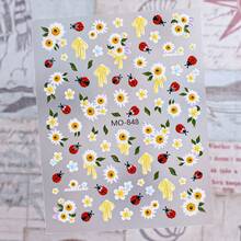 Pegatinas de uñas con diseño de abeja, calcomanías de uñas francesas con degradado amarillo, decoración linda y kawaii para primavera y verano, resistente al agua y de larga duración, fácil de aplicar, opcionales MO-849/MO-848, artículo esencial para manualidades de arte de uñas, perfecto para estudiantes y adolescentes - Multicolor - Ver 10