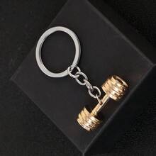 1-2pcs Casual Personalized Realistic Mini Dumbbell Keychain, Fashion Minimalist Mini Dumbbell Shaped Metal Keyring Pendant, Realistic Mini Fitness Equipment Keychain, Party Gift, Christmas Gift Gifts For Mother, Father, Graduation, And Teacher - Multicolor - View 9