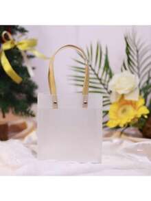 6 túi quà PVC mờ trong suốt kèm nơ ruy băng satin màu xanh ô liu, túi đựng quà tối giản, thích hợp cho sinh nhật, đám cưới, tiệc cô dâu, quà cảm ơn và các bữa tiệc ngày lễ. - Nhiều kiểu dáng - Xem 9