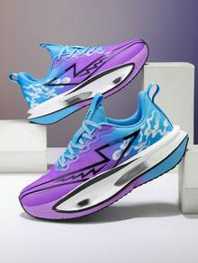 Zapatos para correr transpirables para hombres y mujeres - Diseño de corte bajo para estabilidad, suela exterior de EVA gruesa antideslizante y resistente al desgaste, parte superior de tela transpirable y cómoda, suela de goma duradera adecuada para carretera, sendero y entrenamiento físico - Cómodo todo el año, rango de tallas completo, unisex, zapatos deportivos y casuales, tela minimalista de moda, zapatos de entrenamiento cruzado para hombres, zapatos casuales diarios, zapatos para correr. - Morado - Ver 8