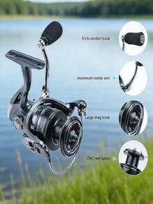 GOTURE 1 máy câu quay dòng 3000, tỷ số truyền 5.2:1, lực kéo tối đa 15lb, hoạt động cực kỳ mượt mà và mạnh mẽ, có thể chuyển đổi cho người thuận tay trái và tay phải. - màu đen - Xem 5