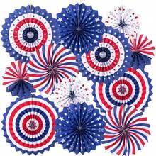 Decoraciones patrióticas para el 4 de julio - Abanicos de papel colgantes en rojo, blanco y azul, adecuados para la fiesta del Día de la Independencia de EE. UU., el Día de los Caídos y el Día de los Veteranos - Día de la Independencia - Ver 1