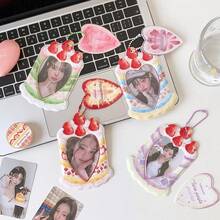 1 chiếc giá treo thẻ hình dâu tây hoạt hình tối giản thời trang 3 inch, giá trưng bày thẻ dành cho fan K-Pop, học sinh, sinh viên, giá đựng thẻ tàu điện ngầm - Hình chữ nhật - Xem 11