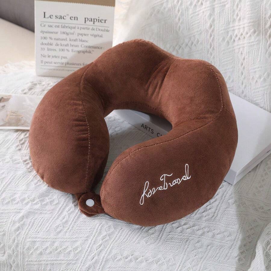 U-Shaped Pillow For Car, Airplane, Travel, Office Nap, Neck Support, Cervical Pillow, Neck Pillow - Brown Four-hump - View 1