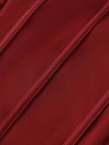 优雅法式魅力浪漫度假海滩婚礼派对性感女士飘逸上衣和鱼尾裙两件套 - 紅色 - 查看 10