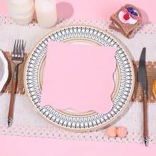 20/40/60pcs Classic Light Pink Bordered Disposable Napkins, Minimalist Solid Color Lace Cocktail Napkins, 13*13 Inch 2-Ply Thickened Decorative Napkins, Suitable For Birthday, Wedding, Engagement And Party Decoration - Multicolor - View 4