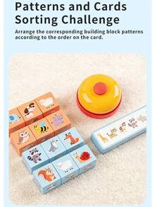 Kids Animal Shadow Matching Puzzle Toy Sorting & Stacking Blocks Parent-Child Desktop Game Early Educational Toy For Hand-Eye Coordination - Multicolor - View 4
