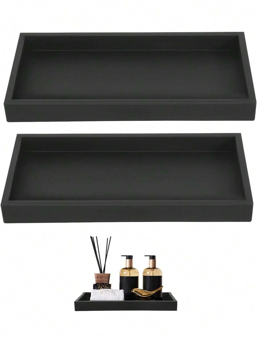 Countertop And Vanity Tray – Small Silicone Tray, Soap Dispenser Trays, Bathroom Trays, Kitchen Soap Holder Sink Organizer Counter Caddy For Soaps Bottle Keys, Sponge Holder Dish