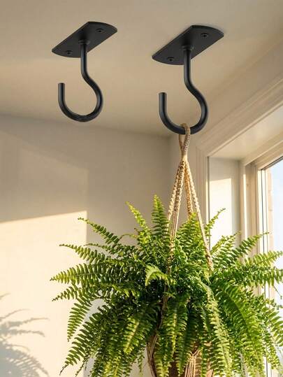 Ganchos de montaje resistentes con gran capacidad de carga para sostener macetas, decoración, plantas, luces, comederos. Ganchos de techo duraderos y de fácil instalación para decorar balcón, porche e interiores. Accesorios para jardín, decoración exterior y decoración del hogar