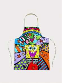 SpongeBob SquarePants 1 pieza Delantal de falda mini de dibujos animados, diseño de tejido duradero, adecuado para cocina, manualidades, fiestas, artículos esenciales de cocina - Multicolor - Ver 7