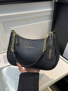 2024 New Elegant Women's Crossbody Bag, Minimalist Chic Shoulder Bag, Versatile Commuter Bag, Unique Design Small Purse - Black - View 6