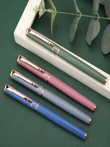 1 Pen + 50pcs Refill Cartridges Set, Minimalist Fashionable Metal Pen, Simple & Elegant, Smooth Writing, Suitable As Reward Or Holiday Gift - 51pcs Set - View 2