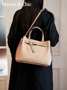 1个高品质按扣手提包，大容量工作/通勤多功能单肩/斜挎包 - 彩色 - 查看 7