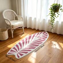 1pc Surfboard Shaped Rug, Y2K Room Decor Surfboard Mat, Non-Slip Super Soft Carpet For Living Room, Bedroom Doormat - Pink - View 4