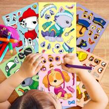 6pcs/Set Paw Patrol Cartoon Stickers, Interactive Parent-Child DIY Puzzle Stickers, Versatile Decorative Stickers, Ideal Gift Choice, Random Styles - Multicolor - View 4