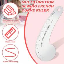 Vary Form Curve Ruler 12Inch Solid Metal French Curve Hip Curve Ruler For Measuring Sewing Design Making - Multicolor - View 3