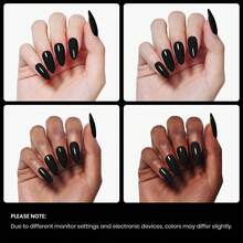 1PCS 15ml Beetles Black Gel Polish, Audrey Black Soak Off UV Gel Nail Polish, Classic Color Nail Art Decoration, Salon & Home DIY Manicure Design For Women - Creme Black - 查看 5