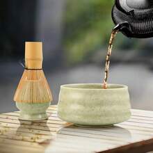 Juego de té matcha japonés, juego de té matcha japonés tradicional, también se puede regalar a amigos o colegas - Estilo aleatorio - Ver 2