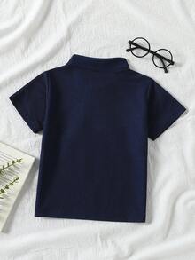 Áo polo mùa hè cho bé trai 4-12 tuổi, áo thun tay ngắn in họa tiết phối màu nhẹ nhàng, kiểu dáng thường ngày. - Nhiều màu - Xem 2