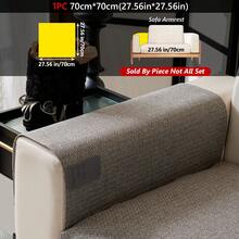 1pc Linen Textured Sofa Cover, Non-Slip Pet-Friendly Couch Protector, Breathable Washable Furniture Slipcover For Living Room - Multiple Styles - View 36