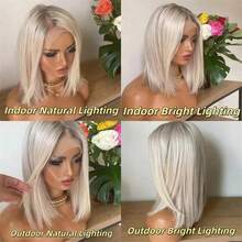 Mới về Tóc giả ren phía trước HD màu vàng ombre 13x4 tự do, chất lượng cao dành cho nữ, thích hợp cho tiệc tùng, hàng ngày, cosplay, không cần keo dán chân tóc. - Nhiều màu - Xem 5