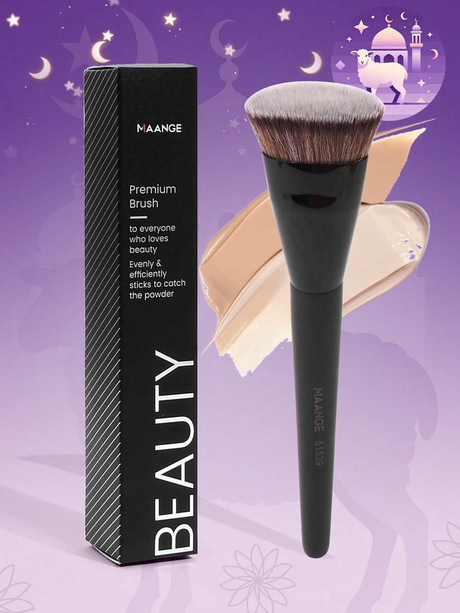 MAANGE 1/2/3 piezas Brochas de base de cabeza plana y redonda, con caja de almacenamiento, herramientas de maquillaje amigables con la piel, brochas de base, brochas de corrector, brochas de rubor, brochas de contorno, brochas de bronceador, brochas de polvo, regalos