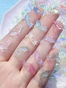 Bộ 50 viên đá trang trí móng tay hình cá vàng mini - Đá giả kim cương hình cá vàng dễ thương bằng nhựa, đồ trang trí móng tay thủ công hình cá vàng, đá quý trang trí móng tay. - Nhiều màu - Xem 8