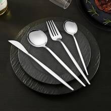 Versatile 24-Piece Stainless Steel Flatware Set For 6 – Elegant Dining Essentials For Holiday Dinners, Family Gatherings & Everyday Celebrations - Silver - View 2