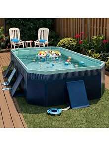 Non-Inflatable Foldable Swimming Pool For Family, Portable Above Ground Pool For Adults & Kids, Easy Setup For Outdoor, Backyard, Garden, Camping - Durable PVC - A - View 8