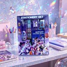 Hasbro Bộ văn phòng phẩm chủ đề nhóm nhạc thần tượng K-Pop, đồ dùng sưu tầm dễ thương dành cho người hâm mộ với hình in sống động, món quà hoàn hảo cho người hâm mộ và học sinh. - Nhiều màu - Xem 4