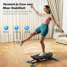 MERACH Tabla de equilibrio para adultos con pantalla, tabla de equilibrio con 2 bandas de resistencia para hasta 136 kg, ideal para rehabilitación y coordinación, gimnasia en casa, principiantes, color negro. - Amoratado - Ver 3
