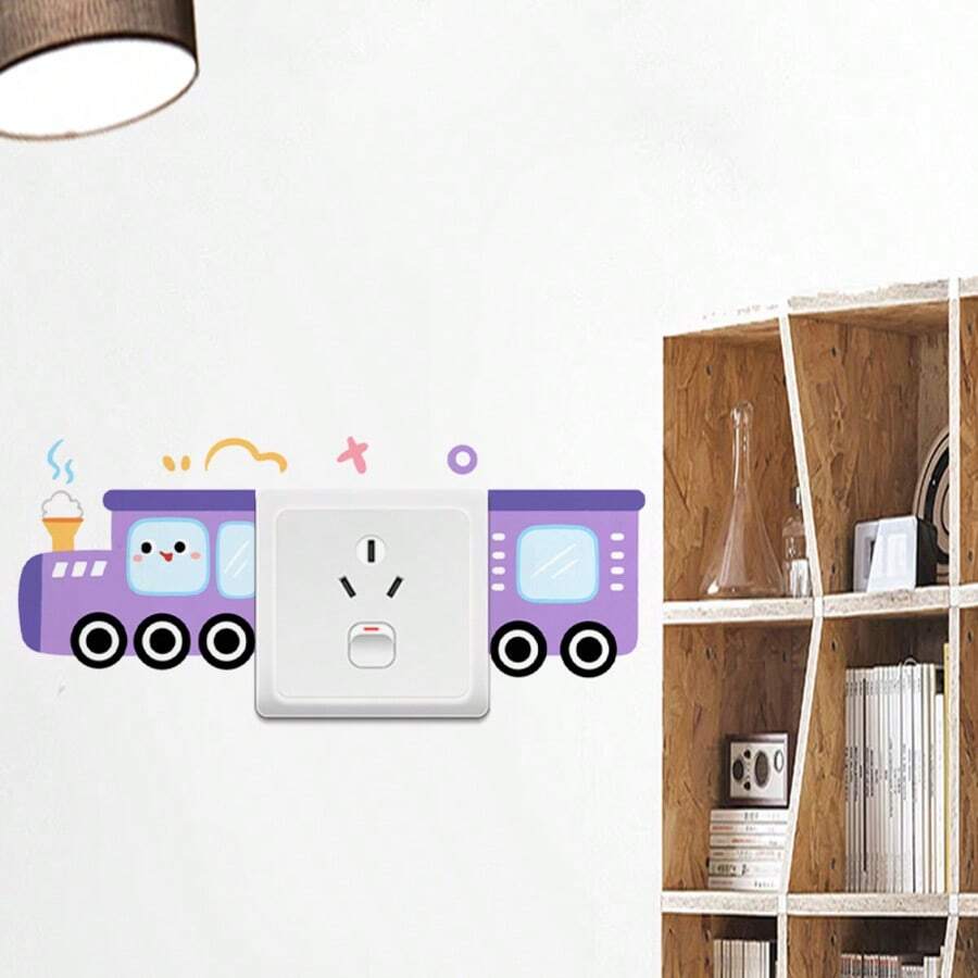 1pc Wall Sticker,Train Switch Sticker,Window Sticker,Self-Adhesive , Suitable For Bedroom And Living Room, Bedroom,Glass Decoration And Embellishment