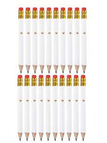 20 chiếc bút chì trắng có tẩy | Bút chì lục giác HB 10cm, dài 12cm, thích hợp cho trường học, văn phòng, làm quà tặng, đám cưới, tựu trường, các trò chơi nhỏ trong bữa tiệc và tiệc cô dâu. - nhiều màu - Xem 11