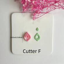 抽象石紋黏土切割器套組，不對稱壓紋聚合物黏土模具，適用現代極簡與波希米亞風耳環，完美契合大地色與中性色調珠寶風格 - 粉色 - 查看 13